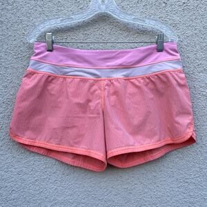 Lululemon Neon Orange Groovy Run Short Size 8 Pop Coral